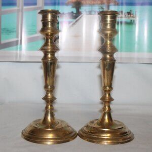 ARCHANA Handcrafted in India Brass Candlesticks Set of TWO